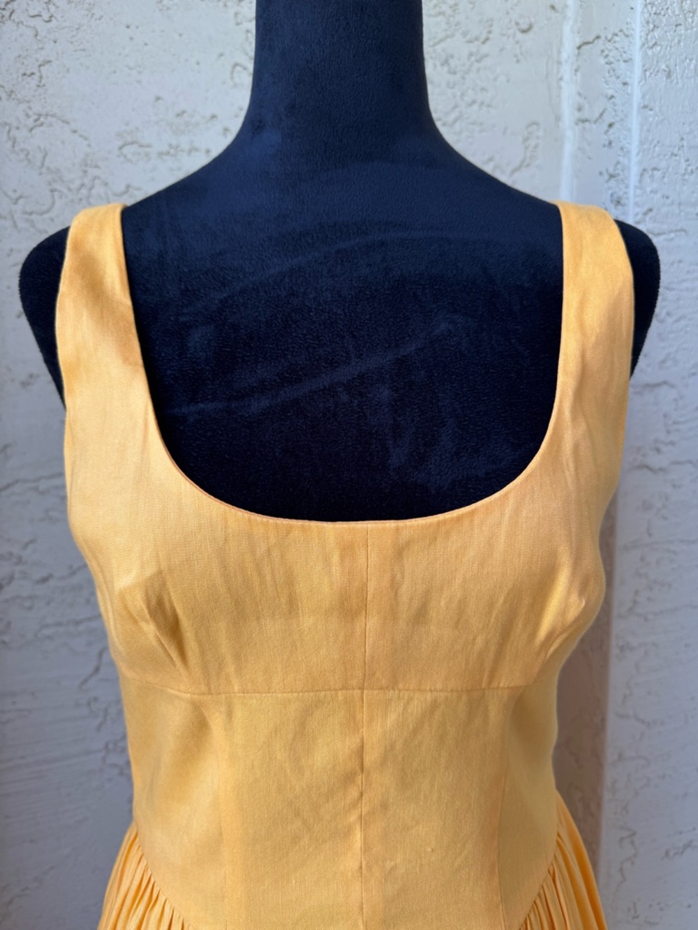 Gianni Bini Sedona Linen Mini Dress 6 Apricot Drop Waist Bubble Hem - Picture 7 of 13